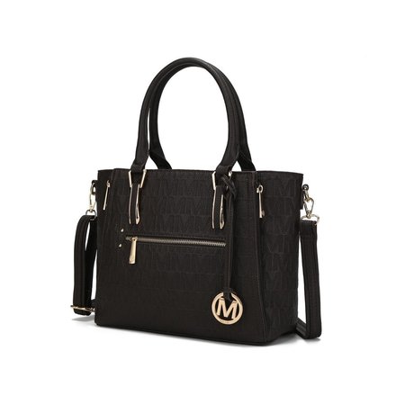 MKF COLLECTION BY MIA K MKF Collection by Mia K MKF-PU7746CH Cairo M Signature Satchel Bag; Charcoal MKF-PU7746CH